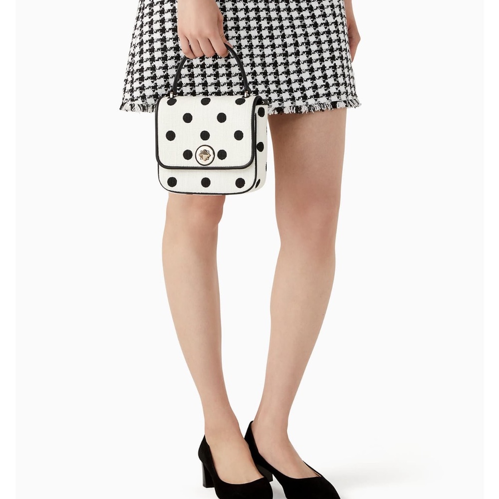 Kate Spade Natalia Square Embroidered Polka Dot Crossbody Handbag - Picture 10 of 10